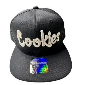Headlines Cookies Embroidered Logo Snapback Black/White Men's Hat NEW